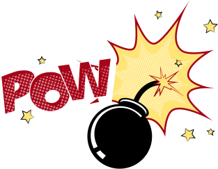 POW! eine Bombe explodiert