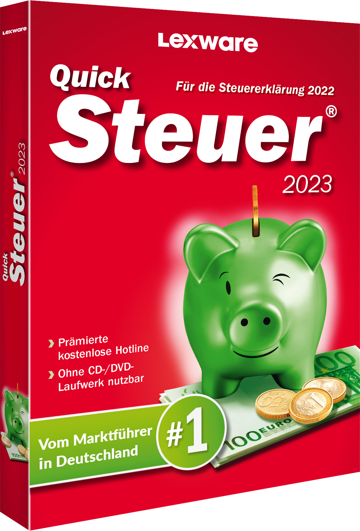 Produktbild: Lexware Quicksteuer 2023 für die Steuereklärung 2022, Prämierte kostenlose Hotline, ohne CD-/DVD-Laufwerk, vom Marktführer in Deutschland